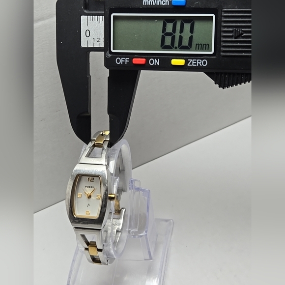 Womens Fossil F2 Watch 17mm Silver Gold Two Tone ES-9382 New Battery Petite - Picture 5 of 9